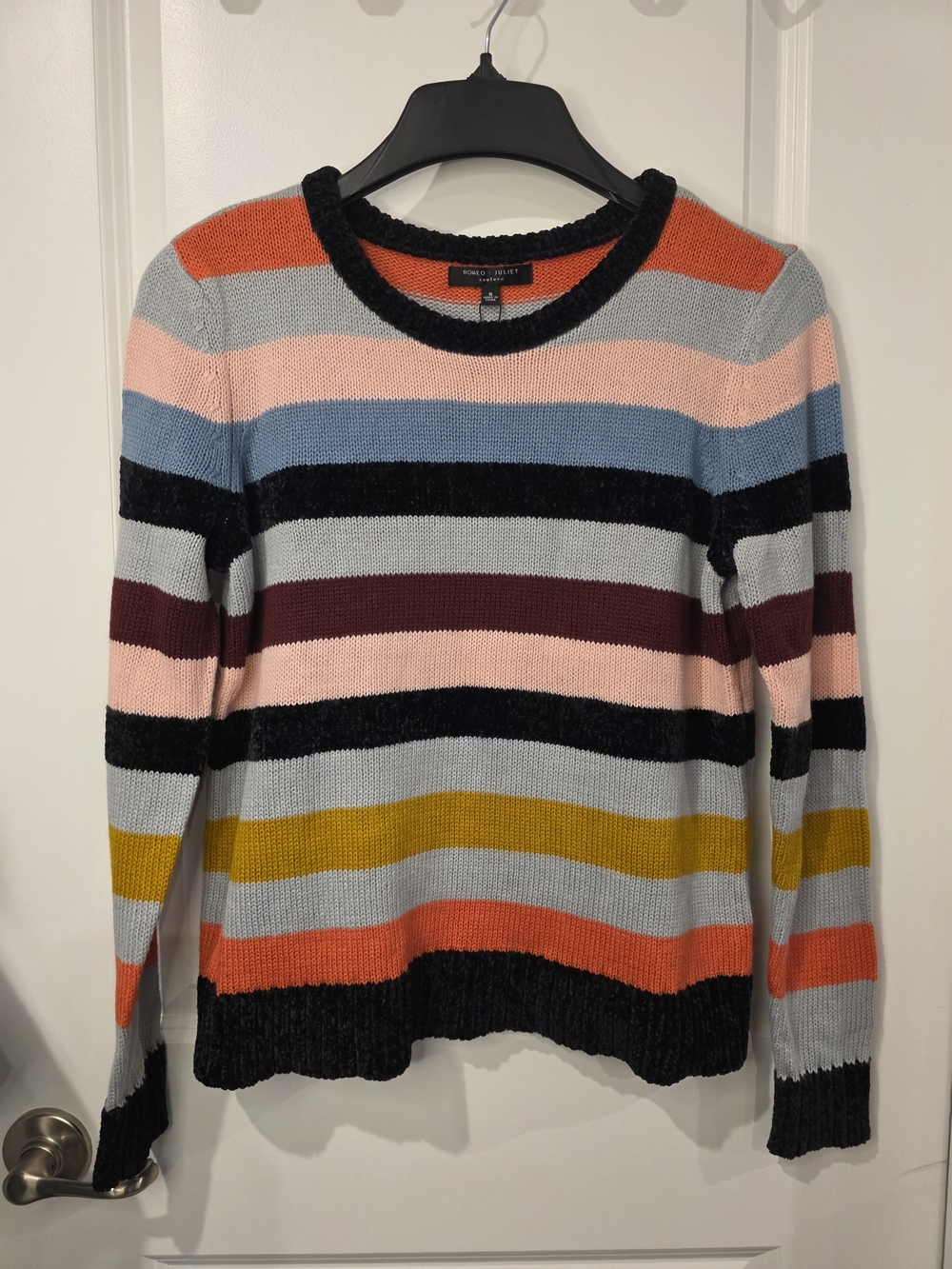 Romeo + Juliet Couture Multi-color Sriped Crewneck Sweater